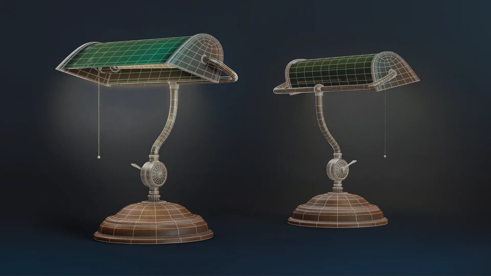 02 · Wireframe — Clean topology for texturing.